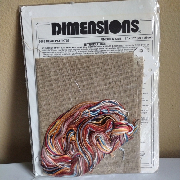 Dimensions Bear Patriots Counted Cross Stitch Kit #3688 Vintage Sewing Crafts - Picture 4 of 5